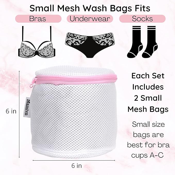 Mesh Bra Bags for Washing Machine, Lingerie wash Bags for Laundry (set of 2)