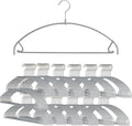 Mawa by Reston Lloyd Euro Ultra Light/Thin Series, Non-Slip Space Saving Clothes Hanger with Bar & Hook for Pants and Skirts, Style 42/PTU, Set of 130, Silver