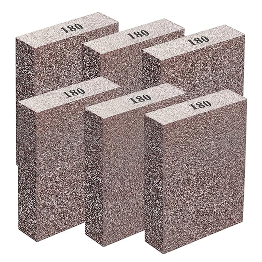 6Pcs Sanding Sponge 180 Grit Fine Blocks for Pot Brush Pan Brush Metal Sanding Wood Sanding Washable&Reusable N-G-001-180