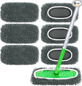 6-Pack Reusable Microfiber Mop Pads Compatible with Swiffer Sweeper, Dry & Wet Sweeping Cloths - Washable Wet Pads Refill for Multi-Surface/Hardwood Floor Cleaning -Grey