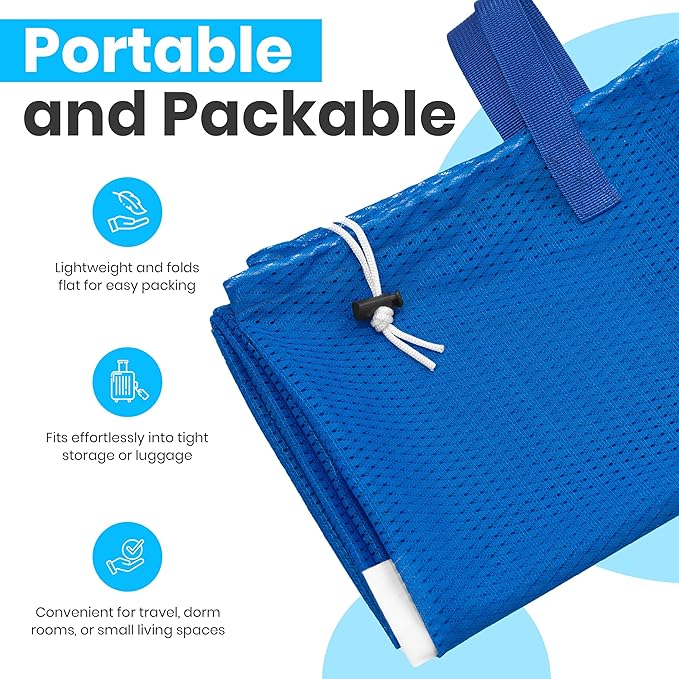 Large Mesh Laundry Bags - 2-Pack Heavy Duty with Handles & Drawstring - Machine Washable Net Laundry Sacks for College Dorm, Camp, Travel, Bedding & Clothes Storage (Blue)