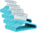 Amazon Basics Kids Velvet, Non-Slip Clothes Hangers for Infant and Toddler, 11.6 inches (for Baby Clothes), 50 Count, Blue (Pack of 4)