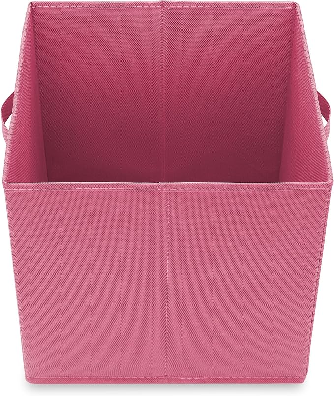 Casafield Set of 6 Collapsible Fabric Cube Storage Bins, Hot Pink - 13" Foldable Cloth Baskets for Shelves, Cubby Organizers & More