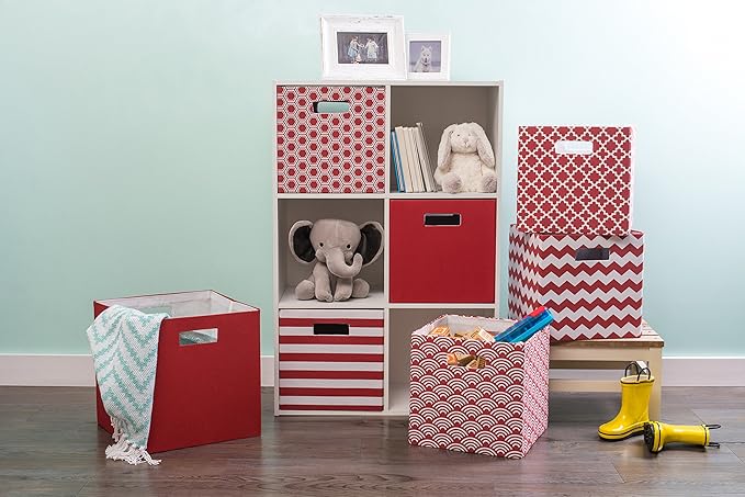 DII Poly-Cube Storage Collection Hard Sided, Collapsible Solid, Large, Rust