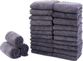 Sunny zzzZZ 24 Pack Kitchen Dishcloths - Does Not Shed Fluff - Reusable Dish Towels, Dish Cloths, Super Absorbent Coral Fleece Cleaning Cloths, Nonstick Oil Washable Fast Drying, 10 x 20 Inch (Grey)