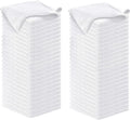 USANOOKS Microfiber Cleaning Cloth - White - 100Pcs (12.5x12.5 inch) High Performance - 1200 Washes, Ultra Absorbent Car Towel Traps Grime & Liquid for Streak-Free Mirror Shine - Car Washing Cloth