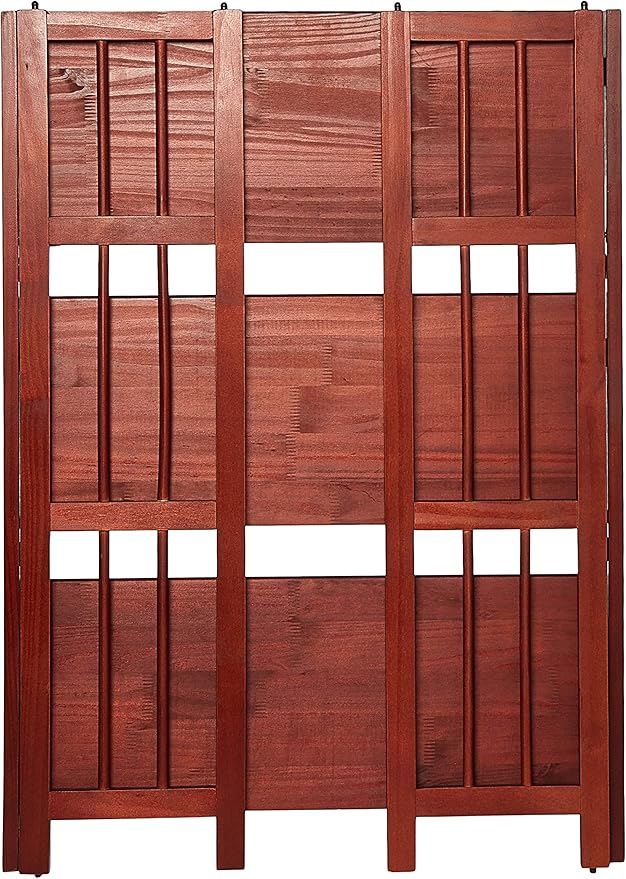 Casual Home 3-Shelf Folding Stackable Bookcase (27.5" Wide)-Mahagony