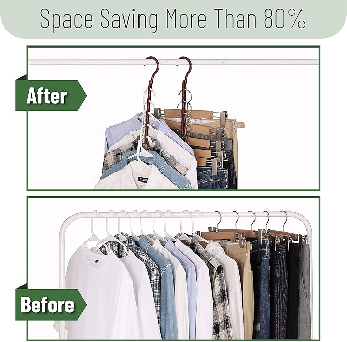 Mr. Pen Space Saving Hangers - 8 Pack Mahogany Color Space Saver Shirt Hangers