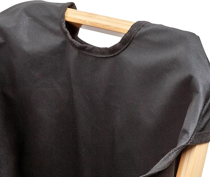 QUALIAZERO 72L Bamboo X-Frame Laundry Hamper – Foldable Single Section Clothes Basket with Removable Bag & Bottom Handle, Ideal for Bathroom, Bedroom, or Dorm (ONYX BLACK, X-FRAME)