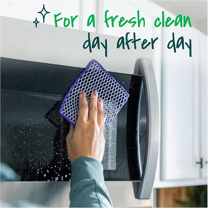 Scotch-Brite® Stay Clean Scrubbing Dish Cloths, Reusable and Long-Lasting Mesh Dish Rags That Dry Fast to Resist Odors, Scratch-Free Scrubber Wipes That are Safe on All Surfaces, 2 Dish Towels
