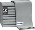 HOMERHYME Microfiber Cleaning Cloth - 10 Pack Glasses Cleaning Cloth, 16" x 14" Window Cleaning Rags, Streak Free Lint Free Polishing Cloths Wipes for Eye Glass, Stainless Steel, Windshield, Grey