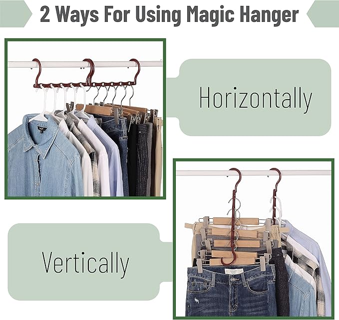 Mr. Pen Space Saving Hangers - 8 Pack Mahogany Color Space Saver Shirt Hangers