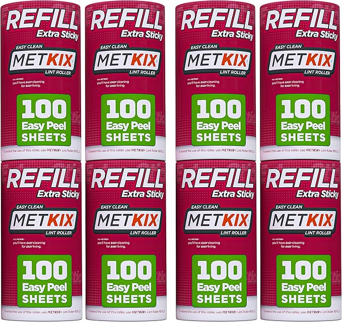 Metkix Refill for Metkix Lint Rollers 8 Pack (Total 800 Sheets)