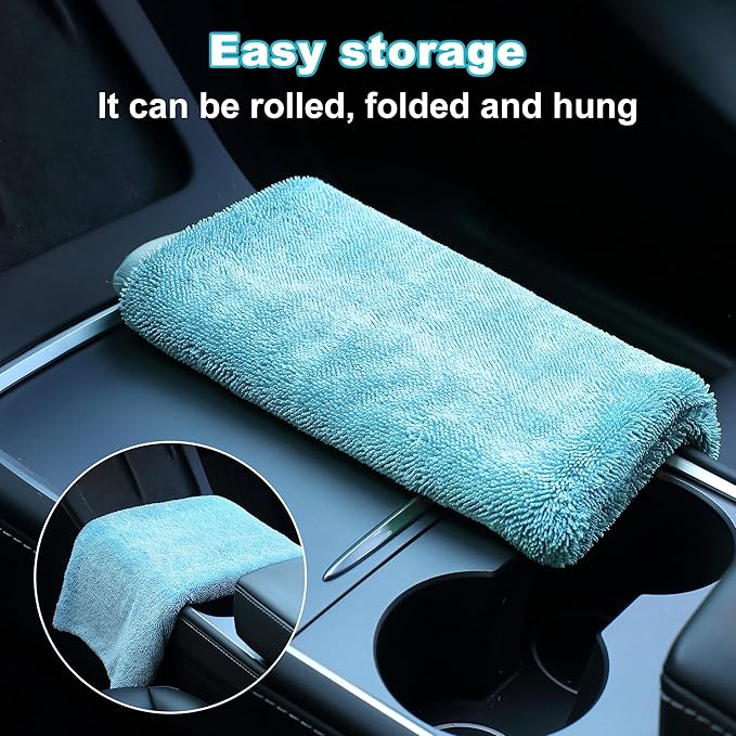 JOYMOOP Microfiber Towels for Cars, 35.4" x 23.6" Car Drying Towel, Blue Reusable Car Towel, Quick Drying Car Microfiber Cleaning Cloth for RVs, SUVs, Trucks