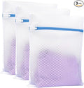 ELYN Mesh Laundry Bags, 3 Pack Medium (12” x 16"), Ultra Durable Honeycomb Mesh Bags With Anti-Rust Zipper for Washing Delicates & Protect Clothes, Laundry Room Organization Essentials