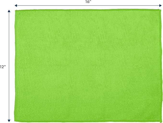 S&T INC. 12 Pack 12" x 16" Microfiber Cleaning Cloth, Bulk Microfiber Towel for Home, Reusable and Lint Free Microfiber Towels for Cars, Assorted Colors