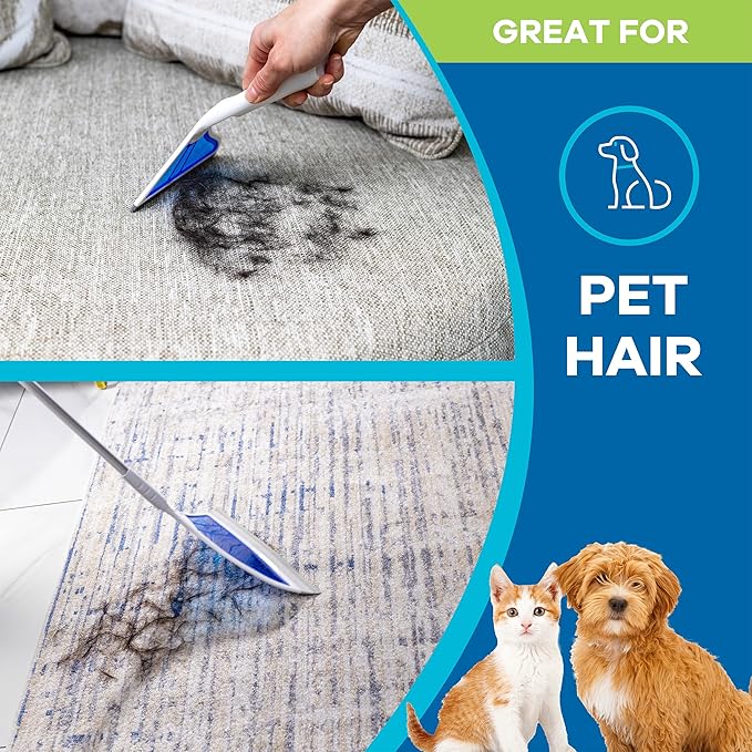 Helio AirBroom 3 Piece Kit All Surface Sweeper and Squeegee for Wet and Dry Cleaning Dust, Dirt, Liquids, Pet Hair, Tile, Hardwood Floors, Carpet, Furniture, Windows, Shower Doors As Seen on TV