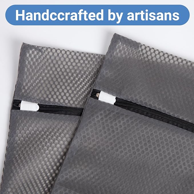 3Pcs 16 x 20 Inches Laundry Bags for Delicates, Durable Honeycomb Mesh Laundry Bags, Sturdy Zipper Laundry Bag for Lingerie, Clothes, Shoes, Socks, Gray