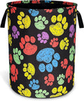 Dog Cat Paw Prints Laundry Basket Oxford Cloth Animal Laundry Hamper With Handle Foldable Portable Clothes Storage Basket 18.9 X 16.5 Inch Storage Bag For Laundry Room/Bathroom/Bedroom/Dormitories