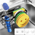 Cisily Smiley Sponge Holder for Kitchen Sink Caddy, Stainless Steel Movable Brush Holder Dish Cloth Hanger, Suction Cup Sink Caddy Organizer Accessories