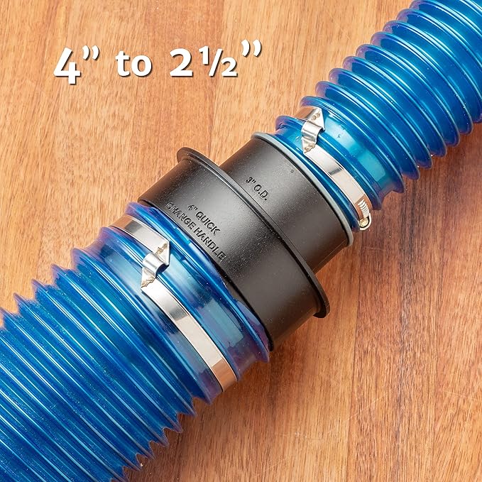 Dust Right Stacking Dust Port Adapter Set (3-Piece) – Interchangeable Vacuum Adapter for Dust Collection Hose & Tools – Glass Reinforced Polypropylene Dust Collectors for Woodworking