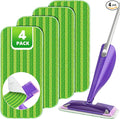 Reusable Mop Pads Compatible with Swiffer Wet Jet, Wet Jet Pads Refills for Swiffer Mop, Microfiber Replacement Pads for Hardwood Floor Cleaning, Dry Wet Mopping Cloths for 12" Wet Jet Refill, 4 Pack