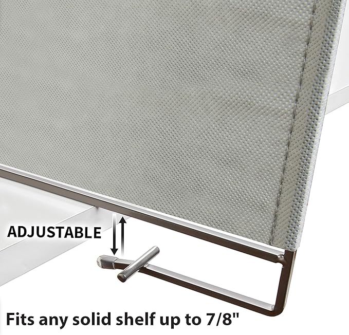 LYNK PROFESSIONAL® HOME™ Shelf Dividers - Linen Closet Organizers and Storage - Linen Storage - Closet Organization - Towel Organizer for Closet (Set of 2) - Platinum