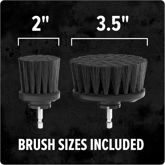 Dirt Devil Hard Bristle Cleaning Brush Set, 2 Piece, 2" and 3.5" Brushes Included, for Use on Brick, Grout, Cast Iron and More, Heavy Duty Cleaning, Scrubber Brush Drill Attachment for Cleaning