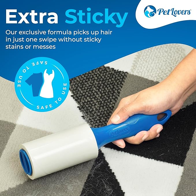 PetLovers Extra Sticky Lint Roller Mega Value Set 1000 Sheets for Pet Hair Removal, Dog and Cat Lint Remover 10 Pack