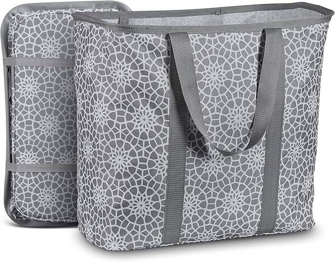 JOMOLA Collapsible Laundry Caddy 80L Large Foldable Laundry Basket Grey Collapsible Laundry Hamper Fabric Laundry Tote with Handles and Sturdy Pop-Up Wire Frame