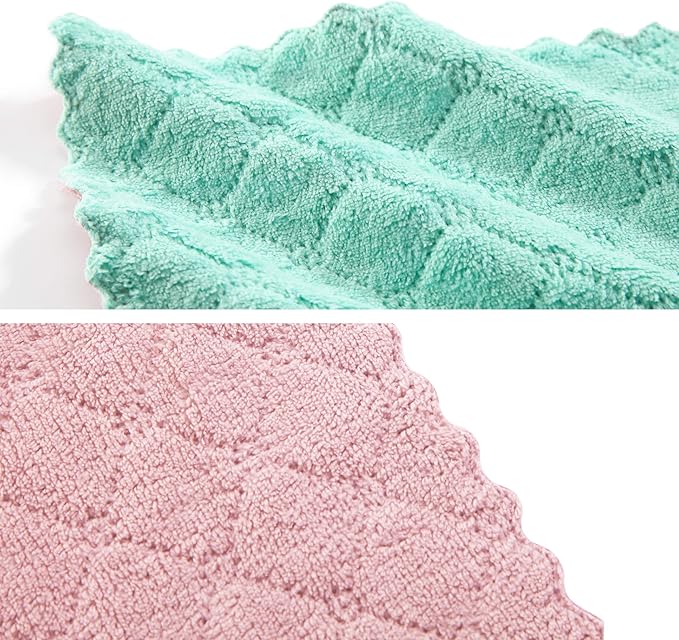 Hypermotion Microfiber Cleaning Cloth, Kitchen Towels, Double-Sided Microfiber Towel Lint Free Highly Absorbent Multi-Purpose Dust and Dirty Cleaning Supplies for Kitchen Car Cleaning. Pack of 12