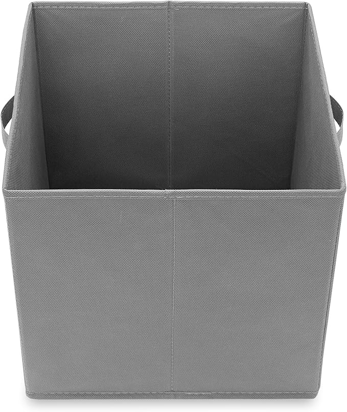 Casafield Set of 6 Collapsible Fabric Cube Storage Bins, Gray - 13" Foldable Cloth Baskets for Shelves, Cubby Organizers & More
