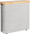 StorageWorks Large Toilet Paper Storage with Bamboo Lid, Toilet Paper Holder Basket for Up to 12 Mega or 16 Regular Size Rolls, Paper Storage Baskets for Bathroom, Grey, 1 Pack