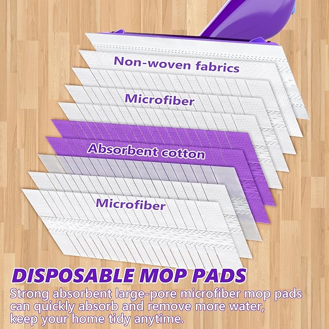 Disposable Mop Pads Refills for Swiffer WetJet Spray Mop - Wet Jet Refill Pads for All Purpose Multi Surface Hardwood Floor Cleaning - Thickened and Super Absorbent - 30 Count