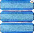 3 Pack Microfiber Cleaning Pads for Bona Mop, Reusable Microfiber Mop Pads for 18 Inch Mop, Hardwood Floor Replacement Cleaning Mop Pads, Machine Washes
