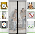 Magnetic Screen Door Fits Door Size 38 x 82, Screen Size 40"x 83", Fiberglass Mesh with Magnets, Heavy Duty Net Curtain for Doorways, Black