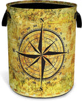 Compass Laundry Basket Oxford Cloth Funny Adventure Laundry Hamper With Handle Foldable Portable Clothes Storage Basket 18.9 X 16.5 In Storage Bag For Laundry Room/Bathroom/Bedroom/Dormitories