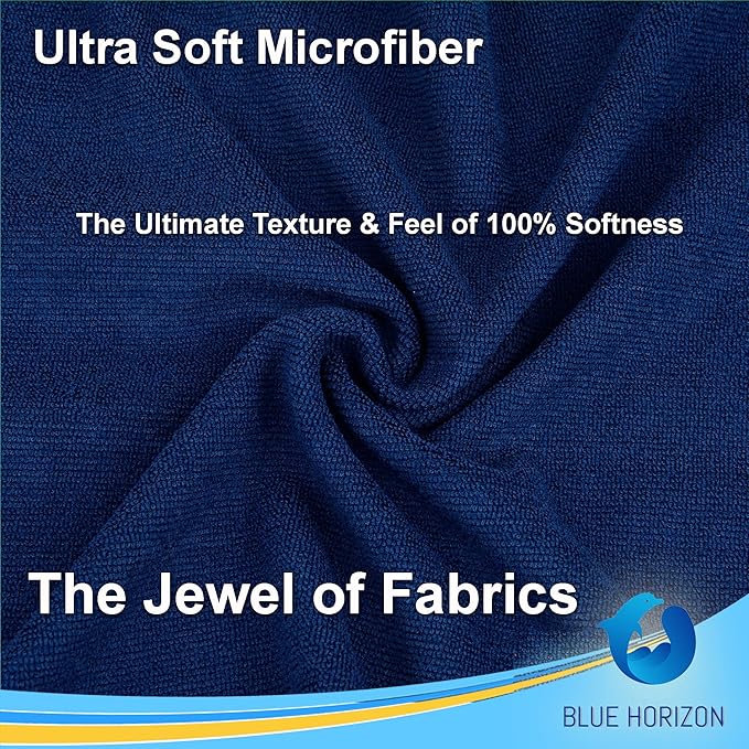 Microfiber Cleaning Towels, Pack of 24, Ultra Soft Plush Washcloth, All Purpose Premium Microfiber Detailing Cleaning Cloths Shop Towels(16" x 16", Navy Blue)