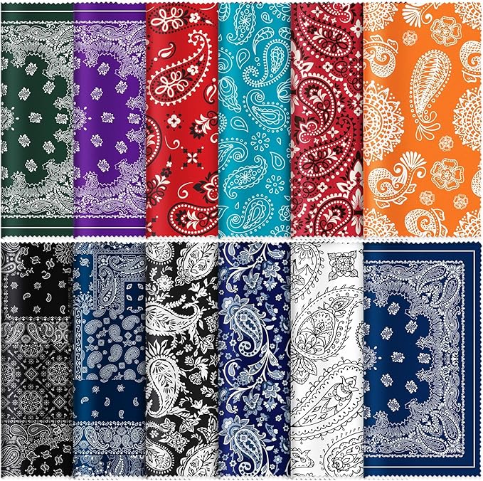 24 Pcs Microfiber Cleaning Cloth Paisley Elegant Flowers Design Glasses Cleaning Cloth Multicolor Microfiber Lens Wipes Reusable Eyeglasses Wipes for Camera Lens Cell Phone Screens, 6 x 6 Inch