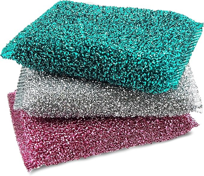 Sponges for Kitchen (3Pc Pack) - Non Scratch Dish Sponge or Dish Scrubber for Dishwashing - Kitchen & Household Cleaning Scrub - Scrubbers for Dishes, Pots, Pans, Sink - Durable & Long Lasting