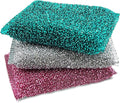 Sponges for Kitchen (3Pc Pack) - Non Scratch Dish Sponge or Dish Scrubber for Dishwashing - Kitchen & Household Cleaning Scrub - Scrubbers for Dishes, Pots, Pans, Sink - Durable & Long Lasting