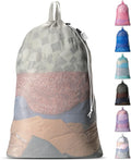 Large Mesh Laundry Bags - Heavy Duty with Handles & Drawstring - Machine Washable Net Laundry Sacks for College Dorm, Camp, Travel, Bedding & Clothes Storage (Grey)