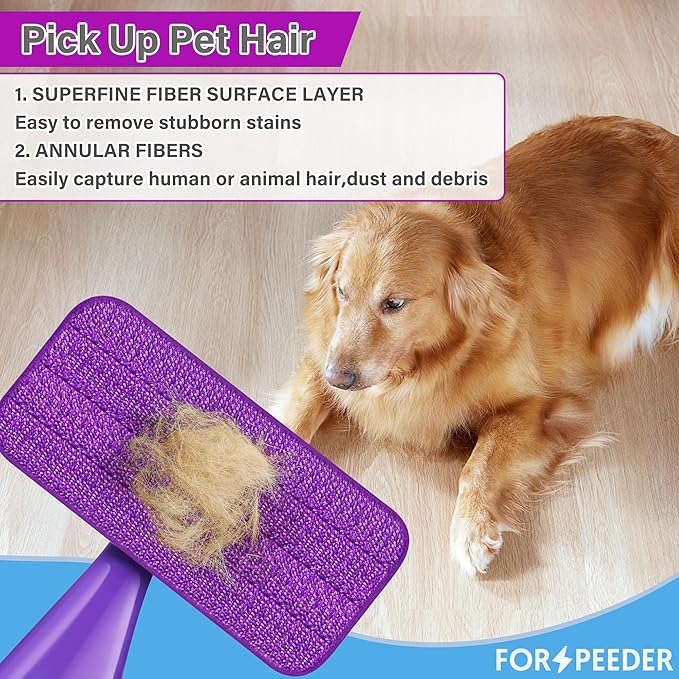 Reusable Mop Pads for Swiffer WetJet, Wet Pads Refills for 12'' Spray Mop, Microfiber Refill Machine Washable Up to 100+ Floor Cleaning for All Kinds of Floor Types, 21 Pack