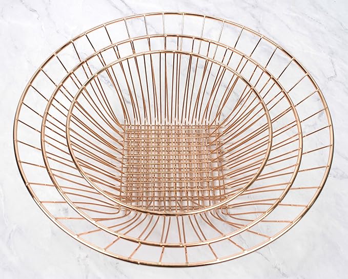 RSVP International Hanging Storage Collection 3-Tier Baskets, Copper Wire