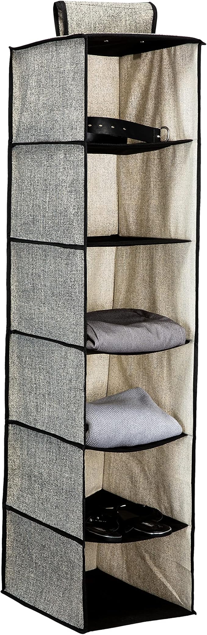 Simplify 6 Shelf Closet Organizer, Space Saver, Sweater and Clothing Shelves, in Black