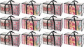 BALEINE 12-Pack Oversized Moving Bags with Reinforced Handles, Heavy-Duty Storage Tote for Clothes, Moving Supplies (Clear, 12-Pack)