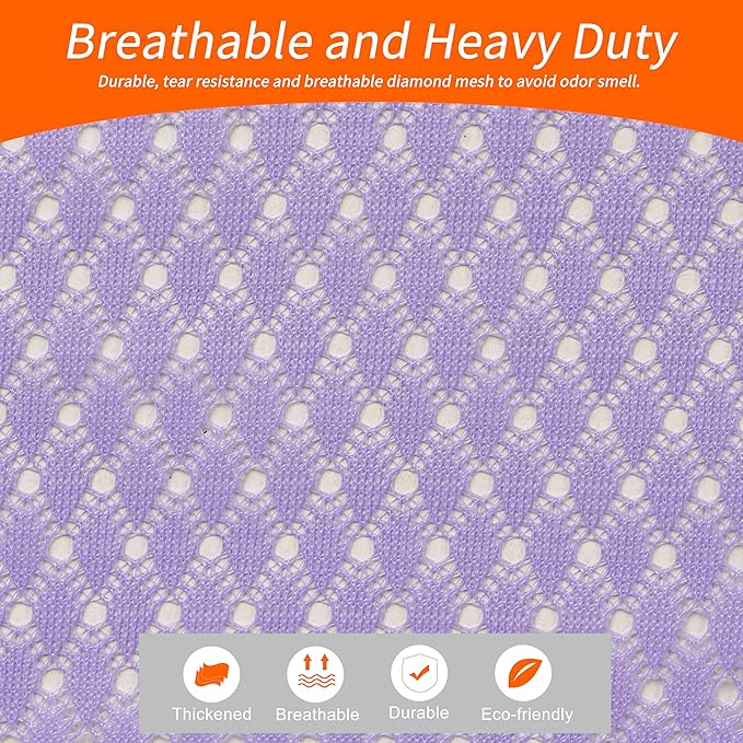 Polecasa Heavy Duty Large Mesh Laundry Bags with ID Tag and Locking Drawstring Closure - 2 Pack, 24 x 36 inches - Laundry Hamper Liner, Washable Laundry Bag for Travel, Sports, Dorms (Purple)