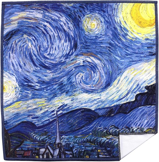 Large [4 Pack] Classic Art (Gogh Starry Night) - Ultra Premium Quality Microfiber Cleaning Cloths (Best for Camera Lens, Glasses, Screens, and All Lens.), Microfiber Cloth