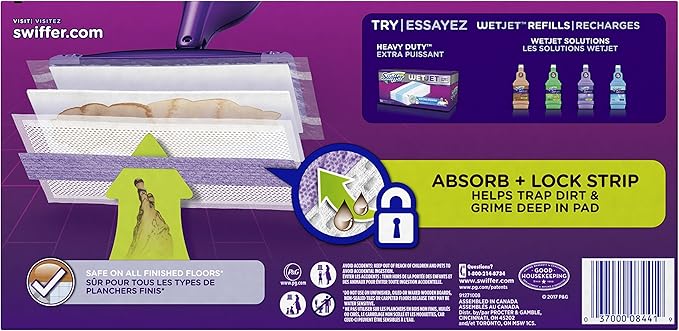 Swiffer WetJet Hardwood Floor Cleaner, Spray Mop Pad Refill, Multi Surface, 12 Count (Packaging May Vary)