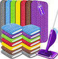 Reusable Mop Pads for Swiffer WetJet, Wet Pads Refills for 12'' Spray Mop, Microfiber Refill Machine Washable Up to 100+ Floor Cleaning for All Kinds of Floor Types, 21 Pack